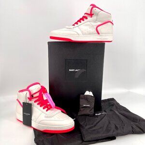 YSL Yves Saint Laurent Men's Mid Top Sneakers Upper Leather Lace Up EU 42 US9